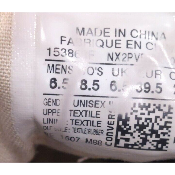 CONVERSE ALL STAR Canvas CHUCK TAYLOR Gray Size MEN 6.5 WOMENS 8.5 - Picture 7 of 7